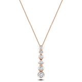 Rub Over Diamond Pendant Necklace 0.40ct G/SI in 18k Rose Gold - All Diamond