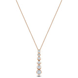 Rub Over Diamond Pendant Necklace 0.40ct G/SI in 18k Rose Gold - All Diamond