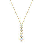 Rub Over Diamond Pendant Necklace 0.40ct G/SI in 18k Yellow Gold - All Diamond