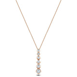 Rub Over Diamond Pendant Necklace 0.65ct G/SI in 18k Rose Gold - All Diamond