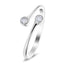 Rub Over Diamond Twist Torque Ring 0.10ct Calidad G/SI 9k Blanco Blanco
