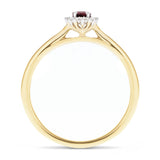 Ruby 0.30ct and Diamond 0.05ct Ring In 9k Yellow Gold - All Diamond