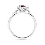 Ruby 0.50ct and Diamond 0.10ct Ring In 9K White Gold - All Diamond