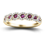 Ruby & Diamond 0.55ct Dress Cocktail Ring in 18k Yellow Gold - All Diamond