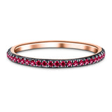 Ruby Full Eternity Ring 0.30ct 50 Stone in 18k Rose Gold - All Diamond