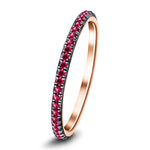 Ruby Full Eternity Ring 0.30ct 50 Stone in 18k Rose Gold - All Diamond