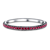 Ruby Full Eternity Ring 0.30ct 50 Stone in 18k White Gold - All Diamond