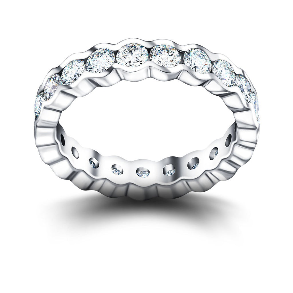 Semi Bezel Diamond Full Eternity Ring 1.00ct G/SI in 18k White Gold - All Diamond