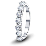 Seven Stone Diamond Ring with 0.50ct G/SI Quality in 18k White Gold - All Diamond