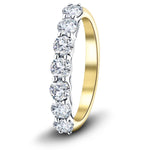 Seven Stone Diamond Ring with 0.50ct G/SI Quality in 18k Yellow Gold - All Diamond