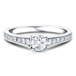 Shoulder Set Diamond Engagement Ring 0.50ct G/SI in 18k White Gold - All Diamond