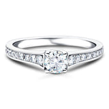 Shoulder Set Diamond Engagement Ring 0.50ct G/SI in 18k White Gold - All Diamond