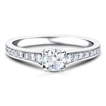 Shoulder Set Diamond Engagement Ring 0.70ct G/SI in Platinum - All Diamond