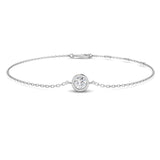 Solitaire Diamond Bracelet 0.20ct G/SI Quality in 18k White Gold - All Diamond