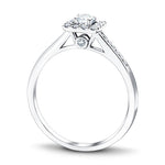 Square Halo Diamond Engagement Ring 0.40ct G/SI 18k White Gold - All Diamond