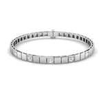 Square Linked Diamond Bracelet 0.50ct G/SI in 18k White Gold - All Diamond