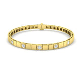 Square Linked Diamond Bracelet 0.50ct G/SI in 18k Yellow Gold - All Diamond