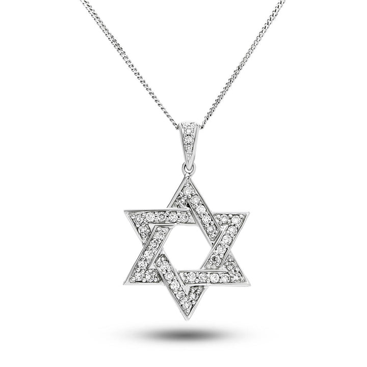 Collar Estrella de David Diamante 0.30ct Calidad G/SI en Oro Blanco 18k