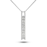 Stunning Diamond Drop Pendant Necklace 0.50ct G/SI in 18k White Gold - All Diamond