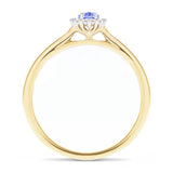 Tanzanite 0.25ct and Diamond 0.05ct Ring In 9k Yellow Gold - All Diamond