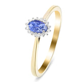 Tanzanite 0.25ct and Diamond 0.05ct Ring In 9k Yellow Gold - All Diamond