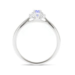 Tanzanite 0.25ct Diamond 0.05ct Three Stone Ring 9k White Gold - All Diamond