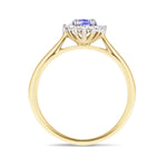 Tanzanite 0.40ct and Diamond 0.10ct Ring In 9K Yellow Gold - All Diamond