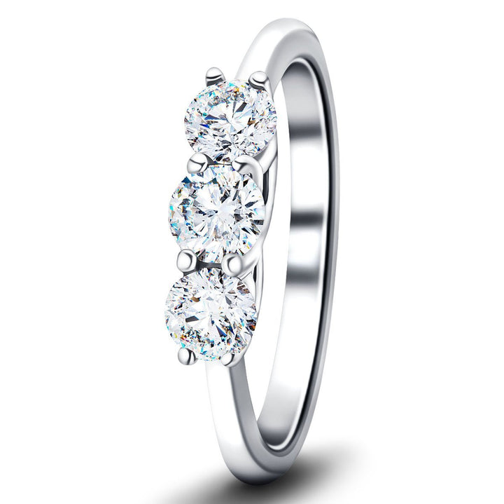 Three Stone Diamond Ring 3.00ct G/SI Quality in Platinum