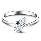 Two Stone Diamond Ring 0.45ct G/SI in 18k White Gold - All Diamond