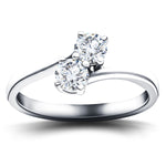 Two Stone Diamond Ring 0.45ct G/SI in Platinum - All Diamond