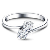 Two Stone Diamond Ring 1.40ct G/SI in 18k White Gold - All Diamond